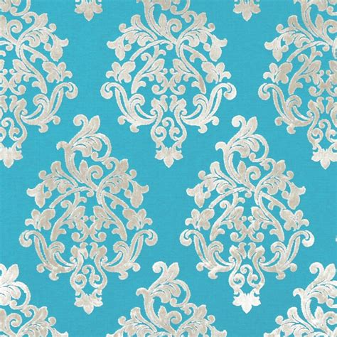 wrincled textured turquoise metallic gold damask fabric|Turquoise Damask Fabric .